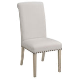 ZUN Beige and Pine Upholstered Parsons Dining Chair B062P153699