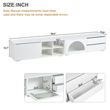 ZUN ON-TREND Modern TV Stand with Fluted Glass Door for TVs Up to 100", Media Console with Sliding Door N721P198932K