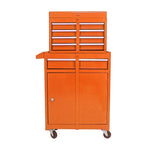 ZUN Detachable 5 Drawer Tool Chest with Bottom Cabinet and One Adjustable Shelf--Orange 08013365