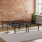 ZUN Metal Mattress Foundation Bed Frame, Queen Size Bed Base, Bedroom Furniture, Black B011P204498