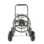 ZUN Garden Hose Reel Cart - 4 Wheels Portable Garden Hose Reel Cart with Storage Basket Rust Resistant W227P194231