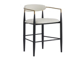Barstools Set of 2, Upholstered Bar Stools with Back for Kitchen Island, Beige Faux PU Leather N779P248198P