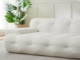 87.4-inch Cloud Series Minimalist Button-Tufted Square Arm Three-Seater Sofa, Chenille Sofa, W3505P383948