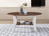 45.7inch Round Dining Table With Shelf Height 30 inch Modern Farmhouse Retro Design W2537P211104