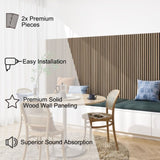 Acoustic Wood Wall Panels, 2 Pack 94.5" x 12.6" Soundproof Wall Panels,Wood Slat Wall Panels for T3210P310262