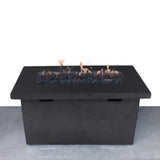 ZUN 25" H x 42" W Fiber Reinforced Concrete Propane Outdoor Fire Pit Table B120P203040