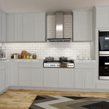 30"in W x 24"in D x 34.5"in H in Shaker Dove Plywood Ready to Assemble Sink Base Cabinets with Shelf T3210P296665