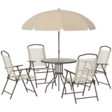Outdoor dining table and chair package with umbrella 73189376