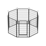 ZUN 8 Panels Heavy Duty Metal Playpen with door,39.37"H Dog Fence Pet Exercise Pen for Outdoor, Indoor 94098945