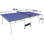 ZUN 8ft Mid-Size Table Tennis Table Foldable & Portable Ping Pong Table Set for Indoor & Outdoor Games 37877415