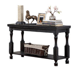 Rustic Style Antique Black 1pc SOFA TABLE Open Bottom Shelf Plank Style Table Top Living Room B011P214575