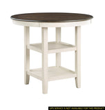 ZUN Brown and Antique White Finish 1pc Counter Height Table with 2x Display Shelves Transitional Style B01155789