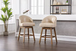 ZUN Bar Stools Set of 2 Counter Height Chairs with Footrest for Kitchen, Dining Room And 360 Degree 93004093
