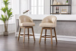 ZUN COOLMORE Bar Stools Set of 2 Counter Height Chairs with Footrest for Kitchen, Dining Room And 360 W153990775