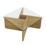 31.5 Inch Glass Coffee, Mid-Century Modern Square Coffee, Living Room Wooden Coffee W2972P277851