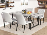 Modern Dining Table, 55 inch Kitchen Table for 4 People, Rectangular Dinner Table for Dining Room, WF312270AAG