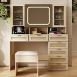Large Vanity Table Set with LED Lighted Mirror, Vanity Desk with Charging Station, Makeup Table with 64189891