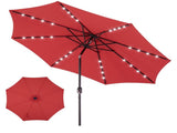 10 ft Outdoor Patio Umbrella with Solar LED Lights, WeatherResistant Camping & Yard Umbrella with 42565216