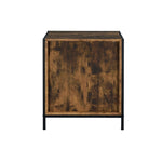 ZUN 2 Drawers Nightstand with 1 Open Compartment, Rustic Oak and Black B016P256136