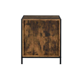 ZUN 2 Drawers Nightstand with 1 Open Compartment, Rustic Oak and Black B016P256136