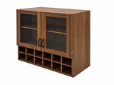 Wall-Mounted Wine Cabinet with Glass Doors, Hanging Wine Rack Storage Cabinet for Home Kitchen W331P474005