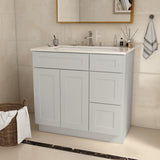 36 in. W x 21 in. D x 34.5 in. H in Shaker Dove Plywood Ready to Assemble Floor Vanity Sink Base T3210P282894