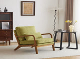Low Arm Accent Chair - Olive Green Corduroy Upholstered Indoor Lounge Chair, Compact Single Seater 54584414