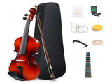 4/4 Full Size Violin for Beginners, Laminated Spruce & Maple Wood, Natural Red Varnish Finish, 04411117