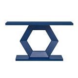U_Style Modern Entryway Table with Innovative Hollow Hexagon Leg Structure and Premium Fir Veneer N711P241272V
