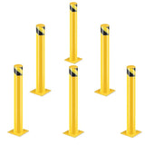 ZUN Safety Bollards, Steel Bollard Post, Yellow Powder Coated Safety Parking Barrier Post for High 63423412