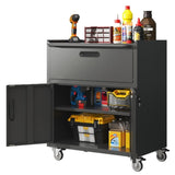 ZUN Sturdy and Durable Metal Tool Cabinet for Garage Wheels - Mobile Heavy-Duty Storage Cabinet T2398P223006