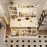 Fashion Vanity Desk with Mirror and Lights for Makeup, Vanity Mirror with Lights and Table Set with W509P144326