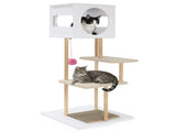 Multi-Level Cat Tree with 2 Scratching Pads, Dual-Door Cat Condo & Anti-Tipping Kit for Indoor Cats 72838167