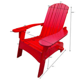 Outdoor or indoor Wood Adirondack chair with an hole to hold umbrella on the arm ,red W2297P143391