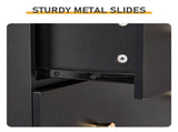 Black matte finish particleboard with melamine veneer, 66*40*111cm, 42 drawer cabinet, matte gold 78655357