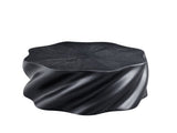 35" Fully Assembled Petal Coffee Table Sculptural Matte Black Fiberglass, Modern Organic Design, W2664P462014