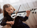 Full Size 4/4 Bunnel Edge Electric Silent Violin with Case Bow Rosin Headphone Connecting Line White 63462985