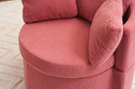 ZUN 029-Teddy Fabric Swivel And Storage Chair With Back Cushion For Living Room,Dark Pink W527P166250