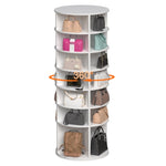 ZUN Rotating Shoe Rack Tower, 7-Tier Spinning Shoe Rack, Free Standing 360&deg; Revolving Shoe Organizer, W2699P222574