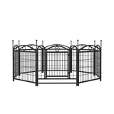 ZUN Dog Playpen Indoor 24 inch 8 Panels Metal Dog Pen Pet Dog Fence Outdoor Exercise Pen with Doors, W368P233996