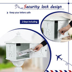 ZUN Mailbox Cast Aluminum White Mail Box Postal Box Security Heavy Duty New W2505P151719