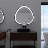 ZUN 32 x 32 in. Gunmetal Grey Framed Dimmable Anti-Fog LED Bathroom Vanity Mirror 39129063