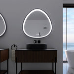 ZUN 32 x 32 in. Gunmetal Grey Framed Dimmable Anti-Fog LED Bathroom Vanity Mirror W716P233470