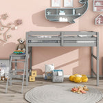 ZUN Twin Loft Bed with Platform,ladder,Grey 84721426