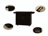 Kitchen island rolling trolley cart with 1 drawer & 2 doors with Adjustable Shelves & towel rack & W282P184187