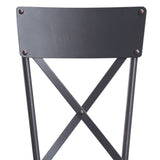 Grey and Sandy Black Side Chair with X-Shape Back B062P189188