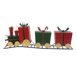 Festive Iron Train Decor with Gift-Shaped Carriages N769P182301R