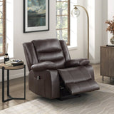 ZUN Modern Living room Furniture 1pc Power Lift Faux Leather Upholstery Dark Brown Power Recliner B011P202514