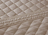 4 Piece Cotton Reversible Tailored Bedspread Set Khaki Queen B03597516