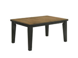 1pc Contemporary Style Dining Rectangular Table with18" Leaf Tapered Block Feet Wheat Charcoal B011138070